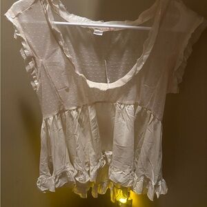 Cream Ruffled Blouse